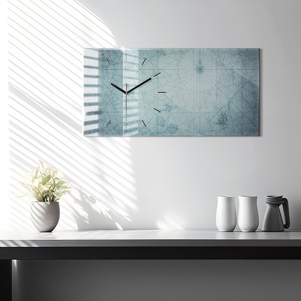 Horloge rectangulaire horizontale Carte vintage