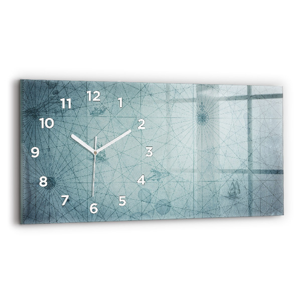 Horloge rectangulaire horizontale Carte vintage
