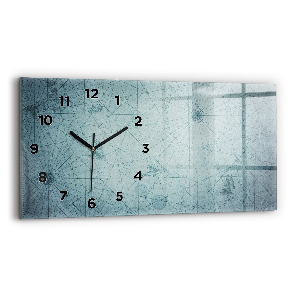 Horloge rectangulaire horizontale Carte vintage