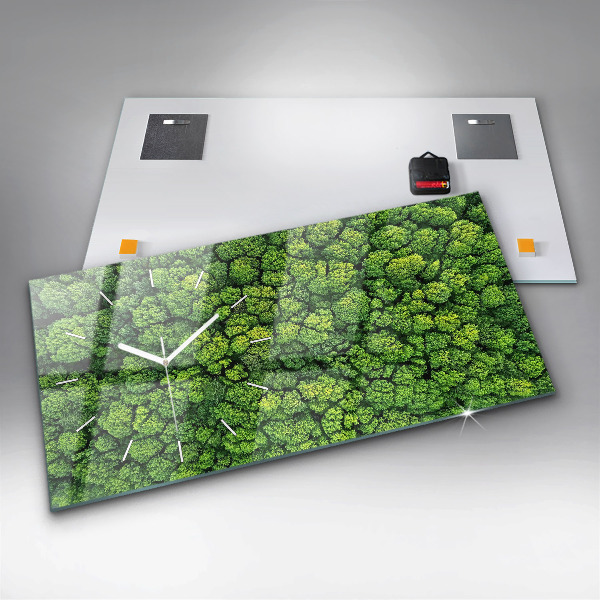 Horloge rectangulaire horizontale 'La forêt vue à vol d''oiseau'