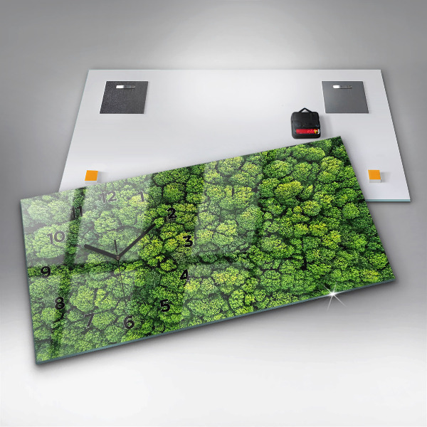 Horloge rectangulaire horizontale 'La forêt vue à vol d''oiseau'