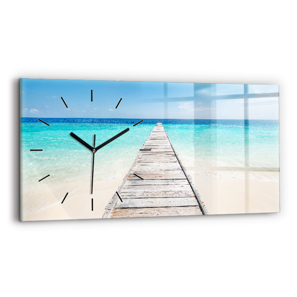 Horloge rectangulaire horizontale Île tropicale