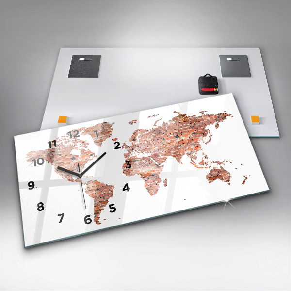 Horloge rectangulaire horizontale Vieille carte en briques