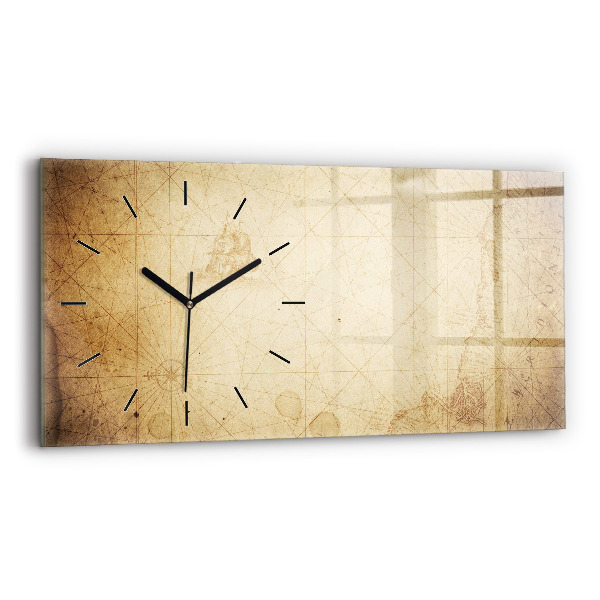 Horloge rectangulaire horizontale Carte du vieux monde