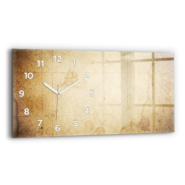 Horloge rectangulaire horizontale Carte du vieux monde