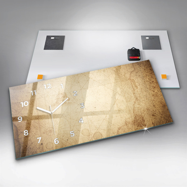 Horloge rectangulaire horizontale Carte du vieux monde
