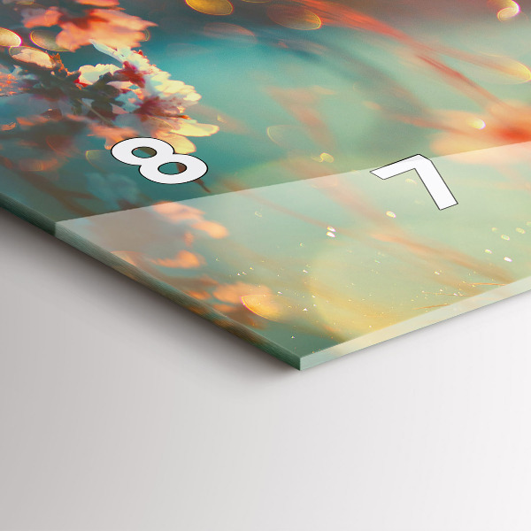 Horloge rectangulaire horizontale Fleurs de printemps