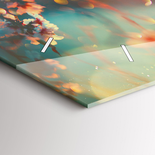 Horloge rectangulaire horizontale Fleurs de printemps