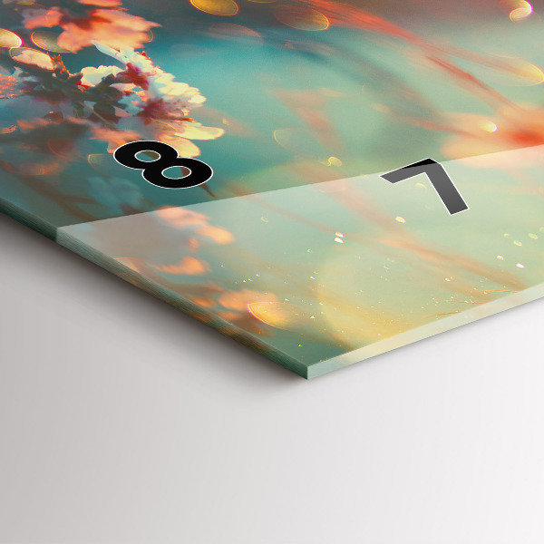 Horloge rectangulaire horizontale Fleurs de printemps