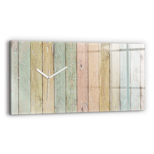 Horloge rectangulaire horizontale Des planches colorées