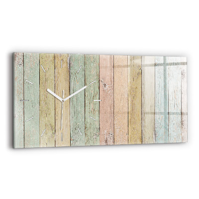 Horloge rectangulaire horizontale Des planches colorées