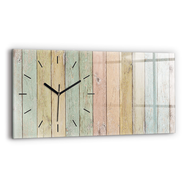 Horloge rectangulaire horizontale Des planches colorées