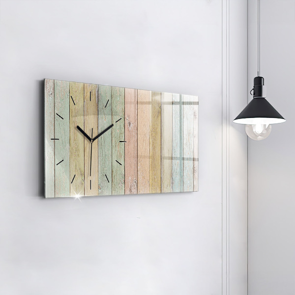 Horloge rectangulaire horizontale Des planches colorées