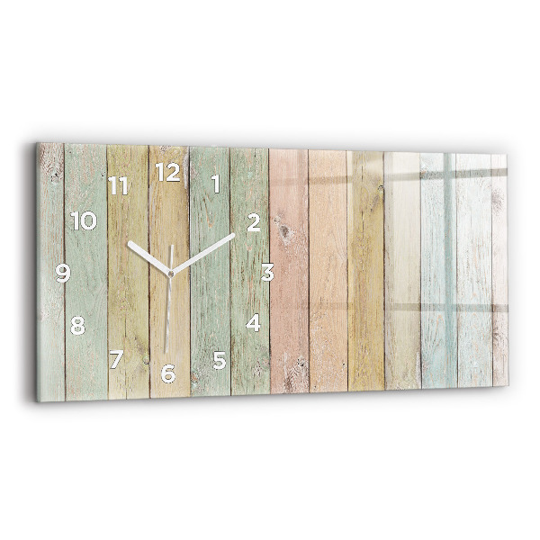 Horloge rectangulaire horizontale Des planches colorées