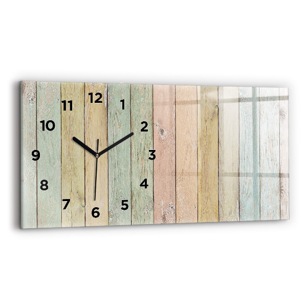 Horloge rectangulaire horizontale Des planches colorées