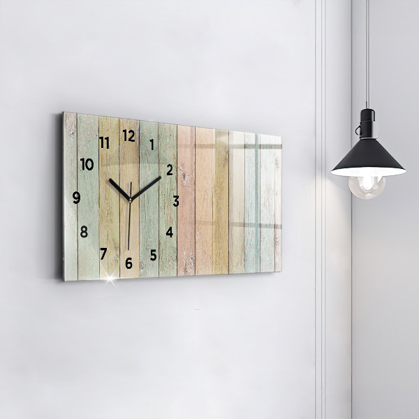 Horloge rectangulaire horizontale Des planches colorées