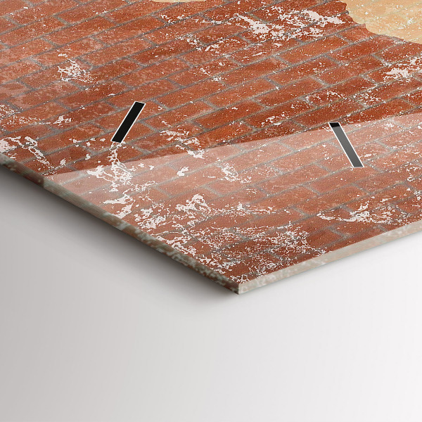 Horloge rectangulaire horizontale Carte du monde sur brique