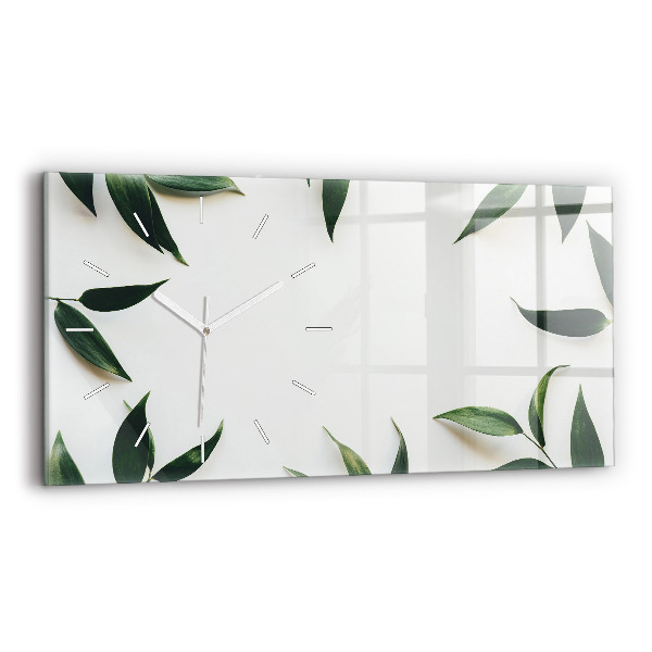 Horloge rectangulaire horizontale Cadre de feuille