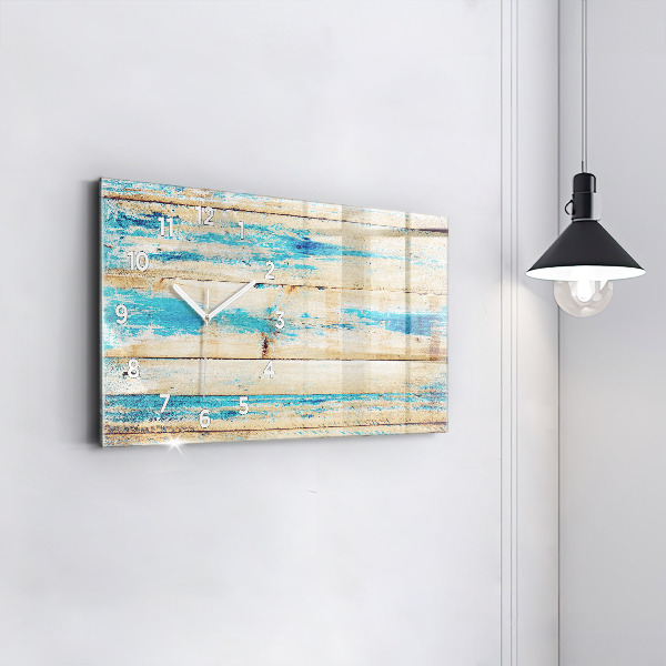 Horloge rectangulaire horizontale Bois rayé