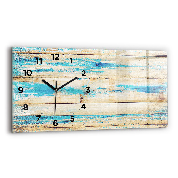 Horloge rectangulaire horizontale Bois rayé