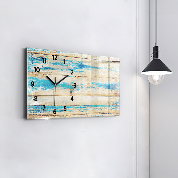 Horloge rectangulaire horizontale Bois rayé