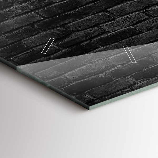 Horloge rectangulaire horizontale Mur de briques sombres