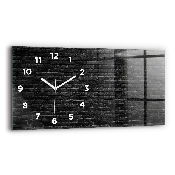 Horloge rectangulaire horizontale Mur de briques sombres