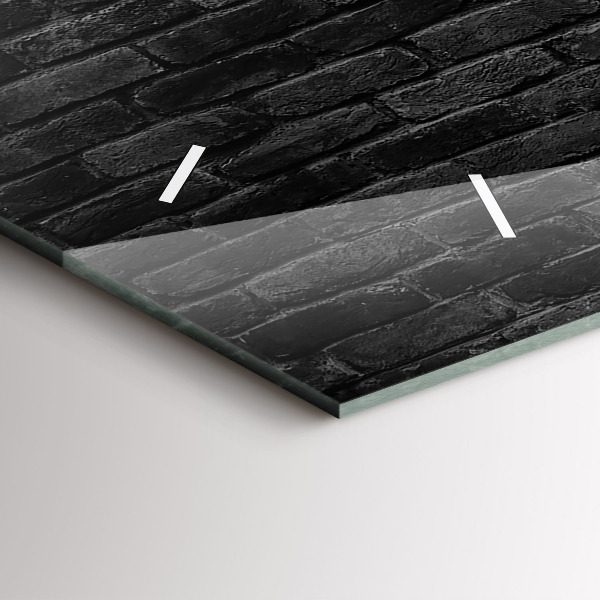 Horloge rectangulaire horizontale Mur de briques sombres