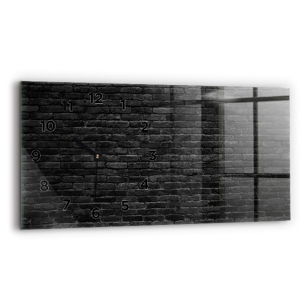 Horloge rectangulaire horizontale Mur de briques sombres
