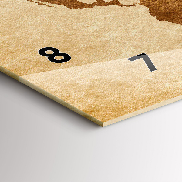 Horloge rectangulaire horizontale 'Carte du monde à l''ancienne'