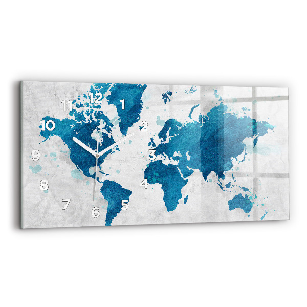 Horloge rectangulaire horizontale Carte du monde