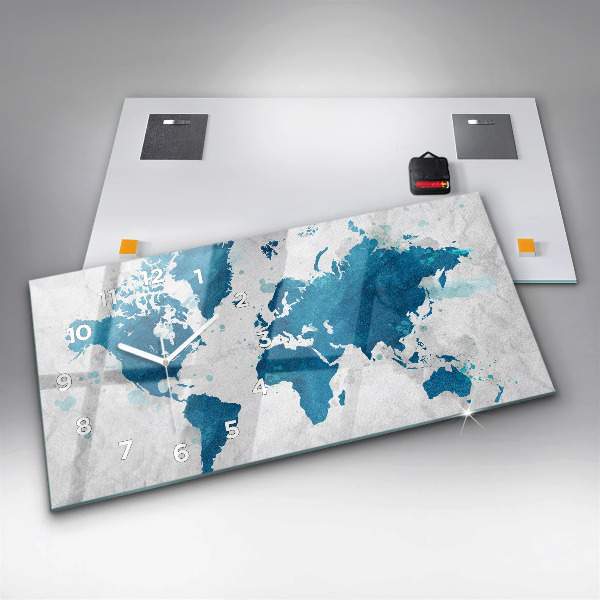 Horloge rectangulaire horizontale Carte du monde