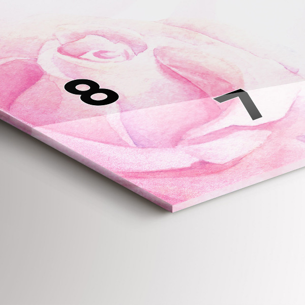 Horloge rectangulaire horizontale Roses abstraites