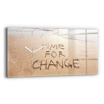 Horloge rectangulaire horizontale Citation sur la plage