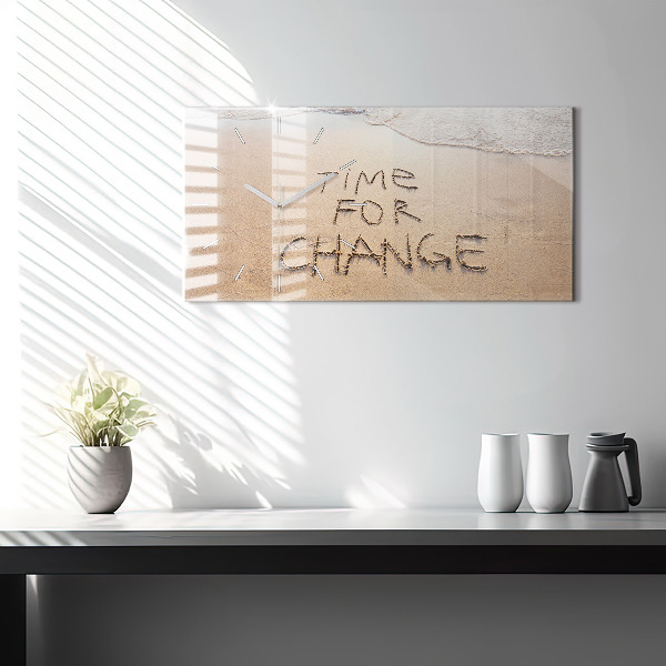 Horloge rectangulaire horizontale Citation sur la plage