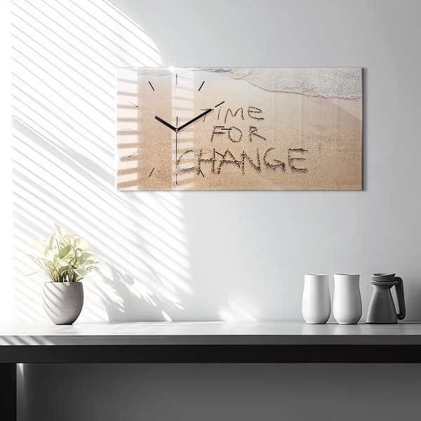 Horloge rectangulaire horizontale Citation sur la plage