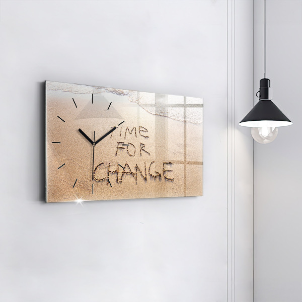 Horloge rectangulaire horizontale Citation sur la plage