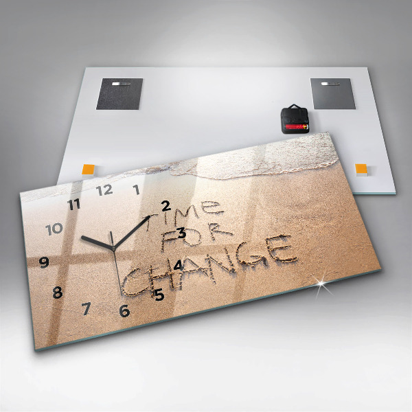 Horloge rectangulaire horizontale Citation sur la plage