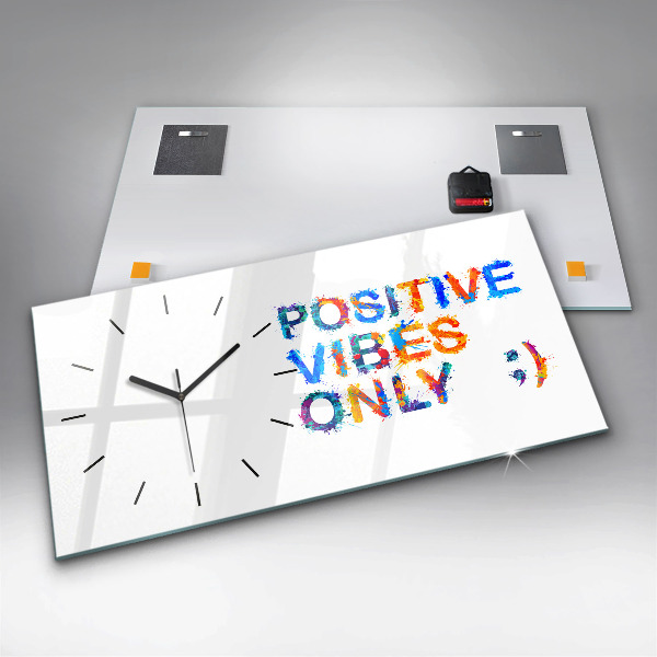 Horloge rectangulaire horizontale Citation positive