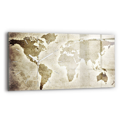 Horloge rectangulaire horizontale Carte du monde