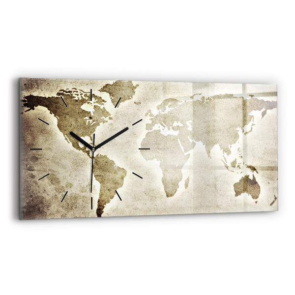 Horloge rectangulaire horizontale Carte du monde