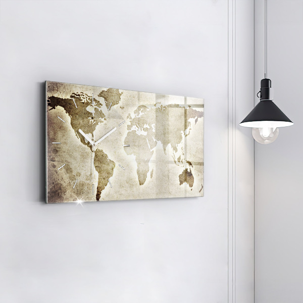 Horloge rectangulaire horizontale Carte du monde