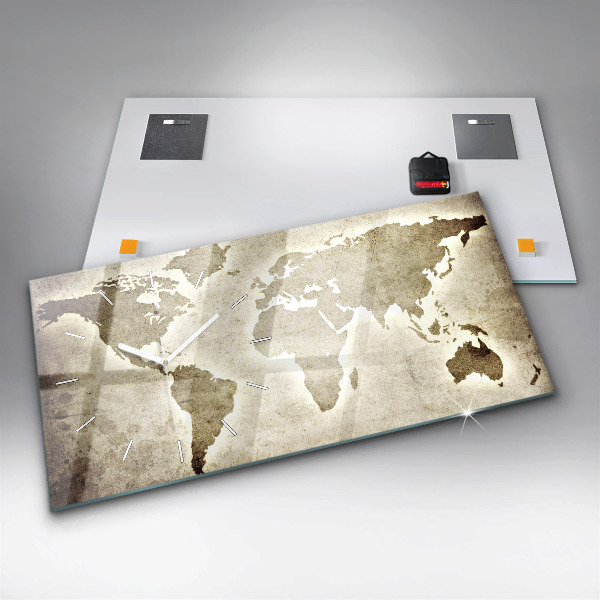 Horloge rectangulaire horizontale Carte du monde