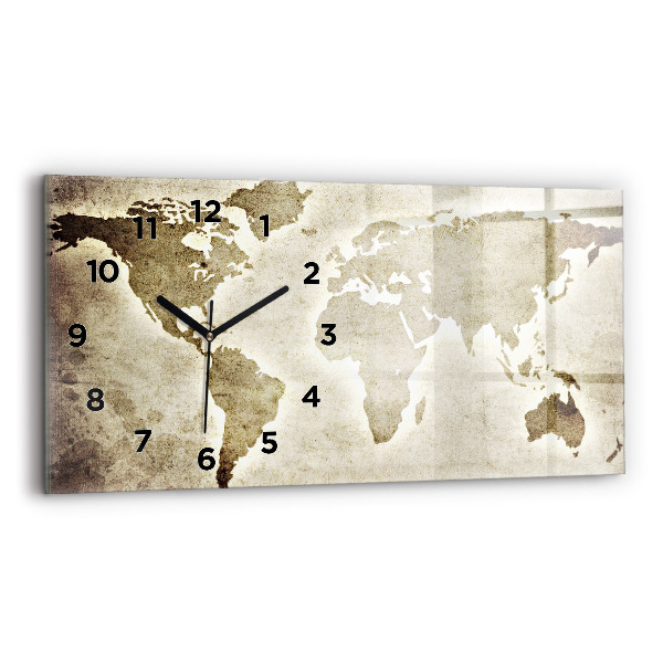 Horloge rectangulaire horizontale Carte du monde