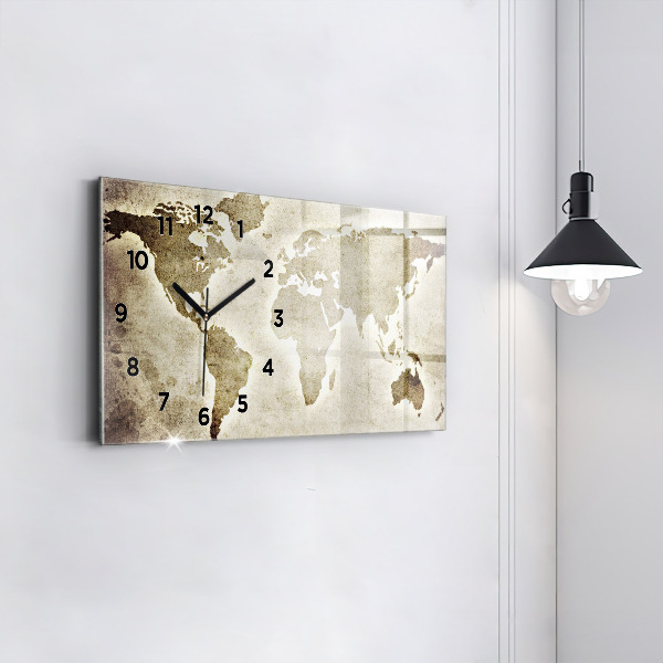 Horloge rectangulaire horizontale Carte du monde