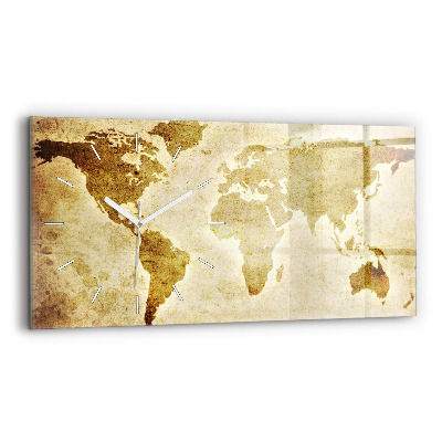 Horloge rectangulaire horizontale Carte du vieux monde