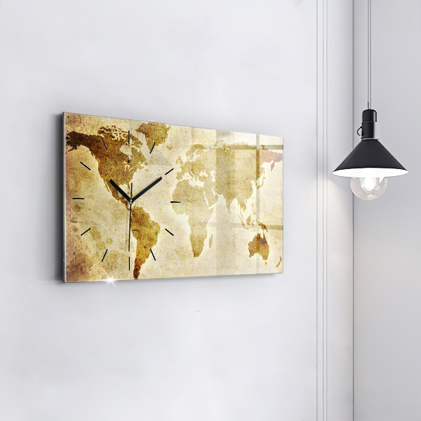 Horloge rectangulaire horizontale Carte du vieux monde