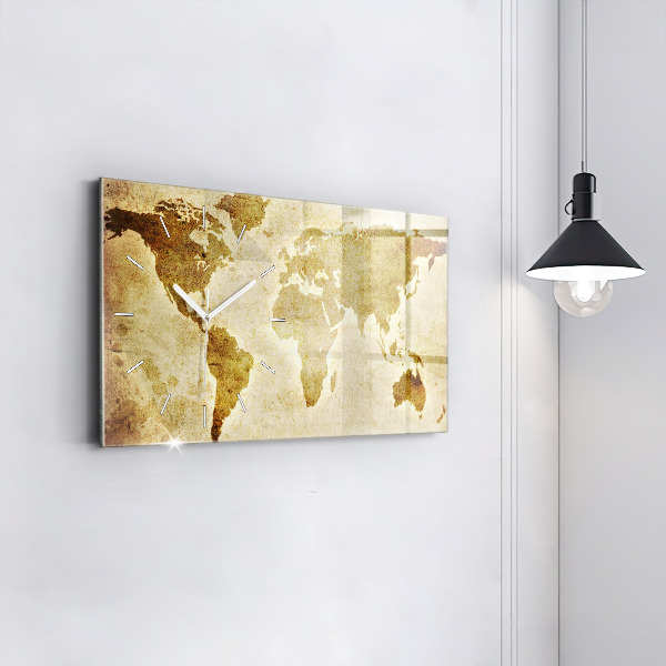 Horloge rectangulaire horizontale Carte du vieux monde