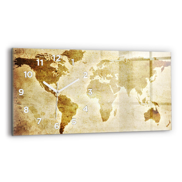 Horloge rectangulaire horizontale Carte du vieux monde
