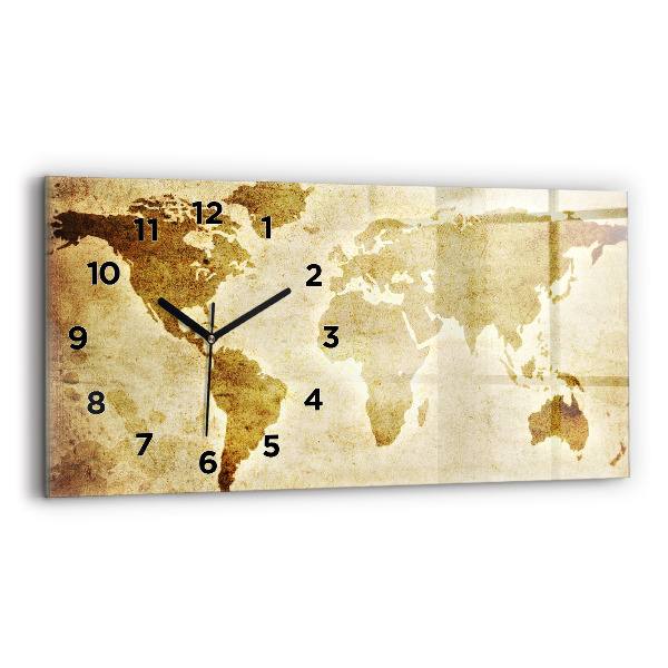 Horloge rectangulaire horizontale Carte du vieux monde